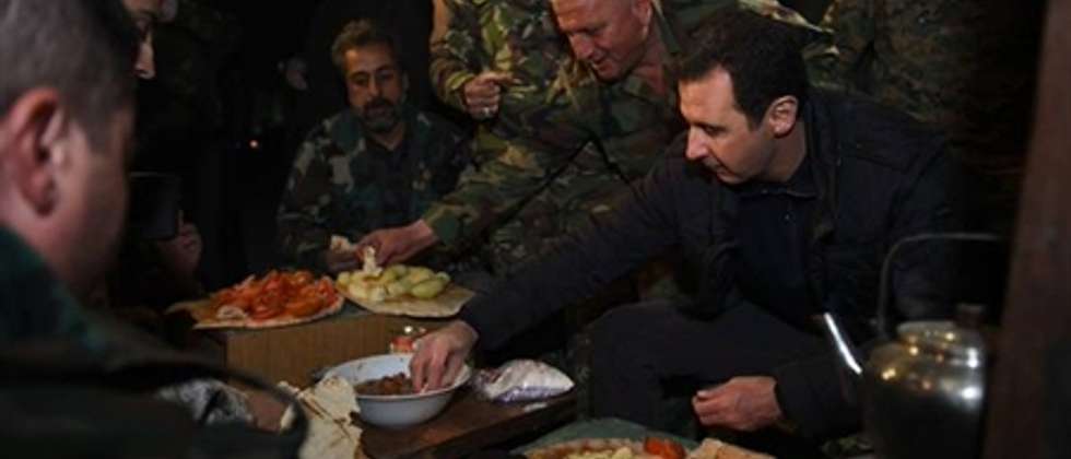 President Bashar al-Assad visits soldiers, New Year's Eve, 2015
