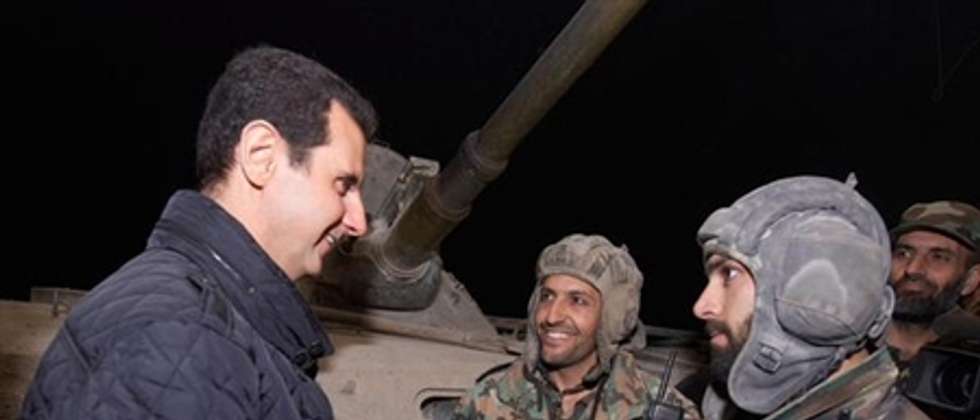 President Bashar al-Assad visits Syrian soldiers, New Year's Eve, 2015