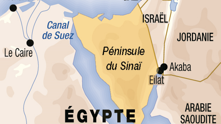 Carte du Sinaï en Egypte