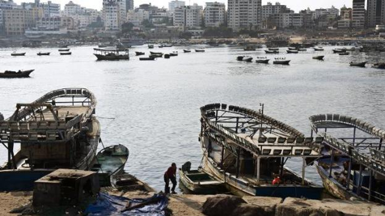 Une vue du port de Gaza