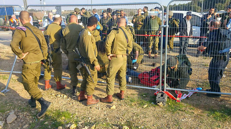 Scène de l'attaque terroriste dans le Goush Etzion où une jeune Israélienne a été tuée
