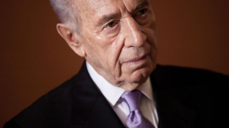 Israeli President Shimon Peres after a meeting on Capitol Hill April 6, 2011 in Washington, DC