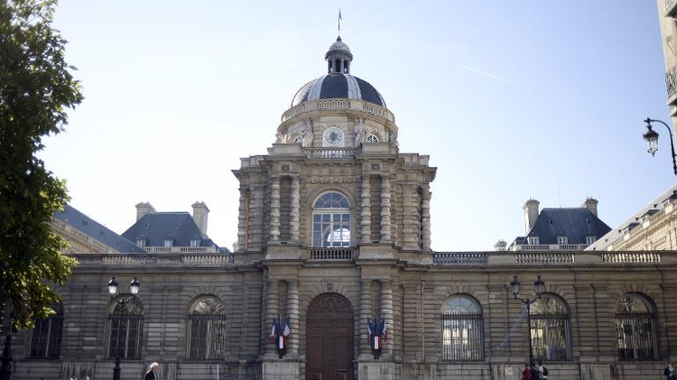L'entrée du Palais du Luxembourg, siège du Sénat, le 27 septembre 2014 à Paris