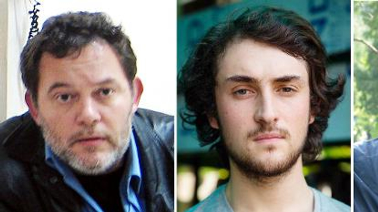 This combination shows the four French journalists (left to right) Didier Francois, Edouard Elias, Pierre Torres and Nicolas Henin who have been freed after being held captive for almost a year in Syria