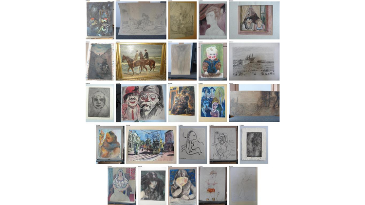 Handout photos made available on November 12, 2013 on the German Federal official website www.lostart.de shows 25 paintings believed looted during the Nazi era