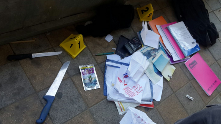 Les couteaux utilisés par les adolescentes arabes qui ont poignardé un agent de sécurité jeudi 4 février à Ramle