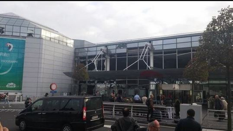 Damage to the airport in Brussels, Belgium, following an explosion (Credit: TV screenshot)