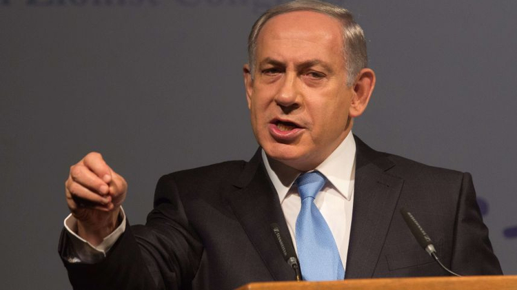 Netanyahu speaking before the World Zionist Congress in Jerusalem, October 21, 2015