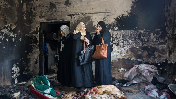 The Dawabshe family home following an arson attack that murdered three family members, Duma, West Bank