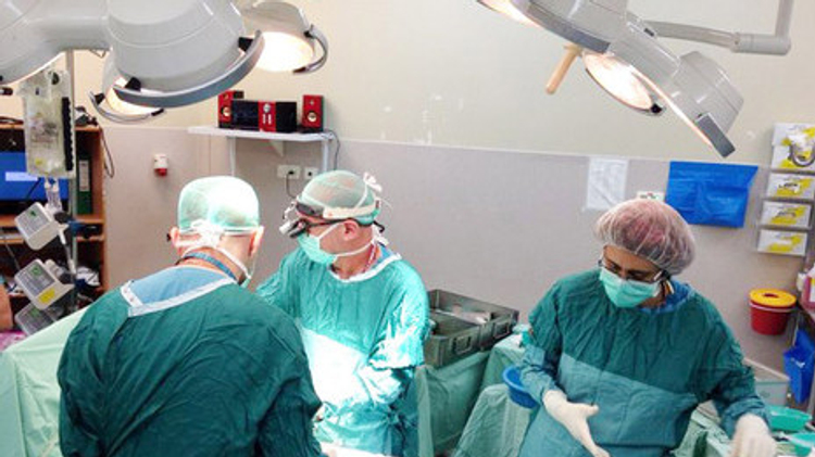 A patient from Gaza being operated on in Haifa's Rambam Hospital this past week.