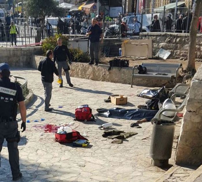 Lieu de l'attaque à Jérusalem le 3 février 2016 qui a fait trois blessés israéliens