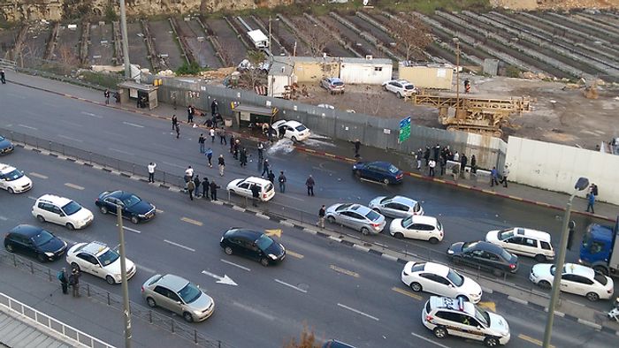 Lieu de l'attentat à la voiture bélier le 14 décembre 2015 à Jérusalem