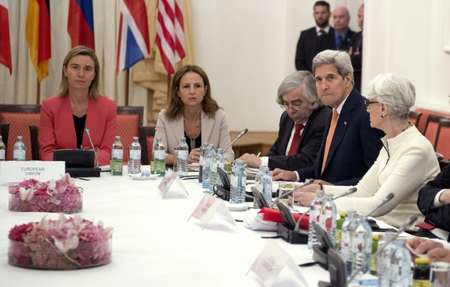 Foreign ministers from the major powers meet in Vienna's Palais Coburg hotel to try to nail down a deal on Iran's nuclear programme - Joe Klamar (AFP) Joe Klamar (AFP)