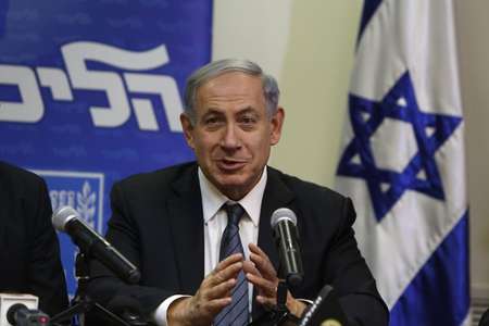 Benjamin Netanyahu, le Premier ministre israélien, tient une conférence de presse le 6 mai 2015 à la Knesset à Jérusalem, pour annoncer la conclusion d'un accord de gouvernement - GALI TIBBON (AFP) GALI TIBBON (AFP)