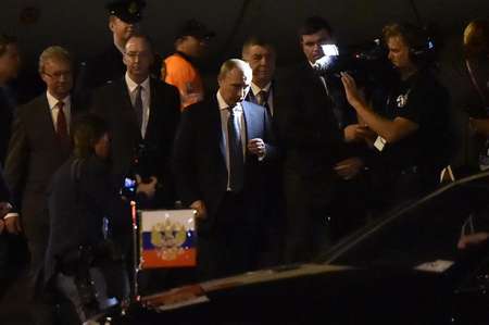 Vladimir Poutine le 14 novembre 2014 à son arrivée à Brisbane  ( Peter Parks (AFP) )