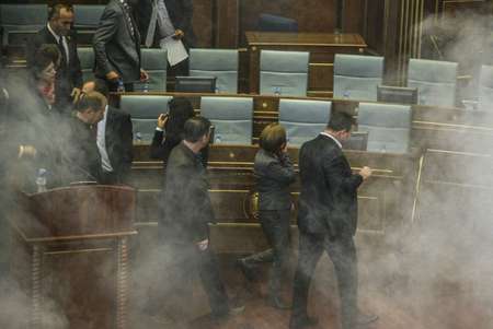 And Again … Opposition Release Tear Gas In Kosovo Parliament