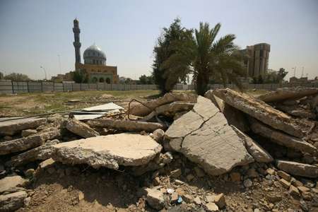 The square in Baghdad where Saddam Hussein's statue was toppled 15 years ago is now the site of a stalled construction project ( AHMAD AL-RUBAYE (AFP) )