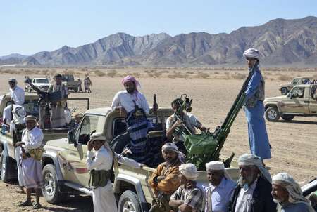 Des clans yéménites se regroupent le 19 février 2015 pour former une "armée populaire" en opposition à la milice chiite des Houthis - AFP AFP