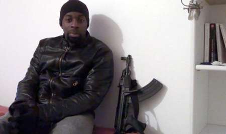A video released on Islamist social networks purportedly shows Amedy Coulibaly, who killed a policewoman in Montrouge and four hostages at a Kosher supermarket in Paris - Off TV/AFP/File Off TV/AFP/File
