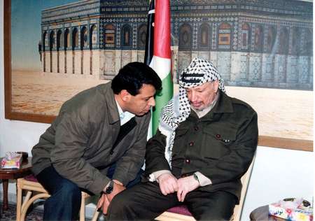 Mohammad Dahlan with Yaser Arafat - facebook page facebook page