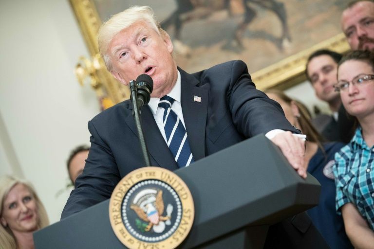 Le président américain Donald Trump s'exprime à Washington DC le 15 juin 2017NICHOLAS KAMM