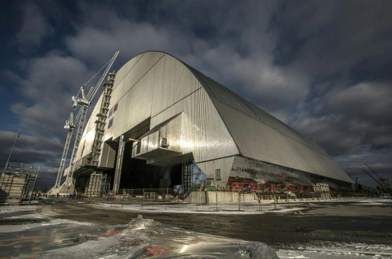 Chernobyl shelter safely placed over exploded reactor