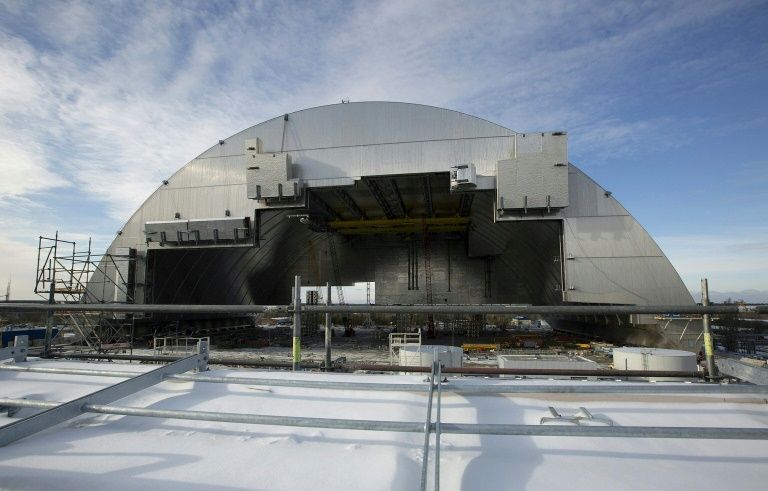 Chernobyl shelter safely placed over exploded reactor