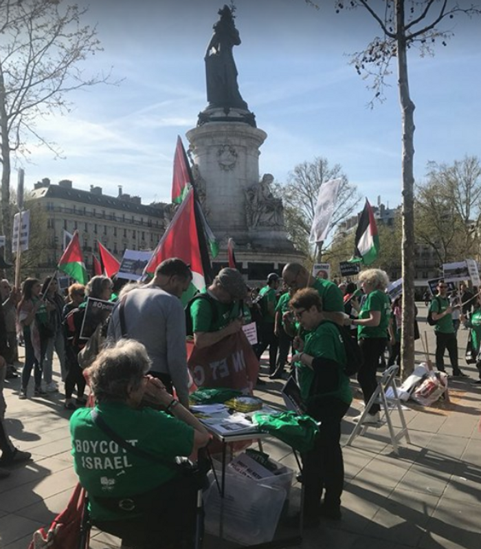 Manif pro-Gaza à République le 17.04.2018 i24NEWS