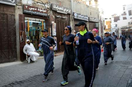In Saudi Arabia, a sports-friendly version of the abaya gown is becoming the new normal and being seen less as a symbol of cultural rebellion ( Amer HILABI (AFP) )