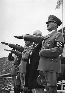 Adolf Hitler attends the 1936 Olympic Games