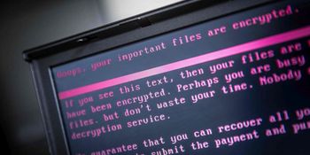 L'écran d'un ordinateur, victime d'une cyberattaque