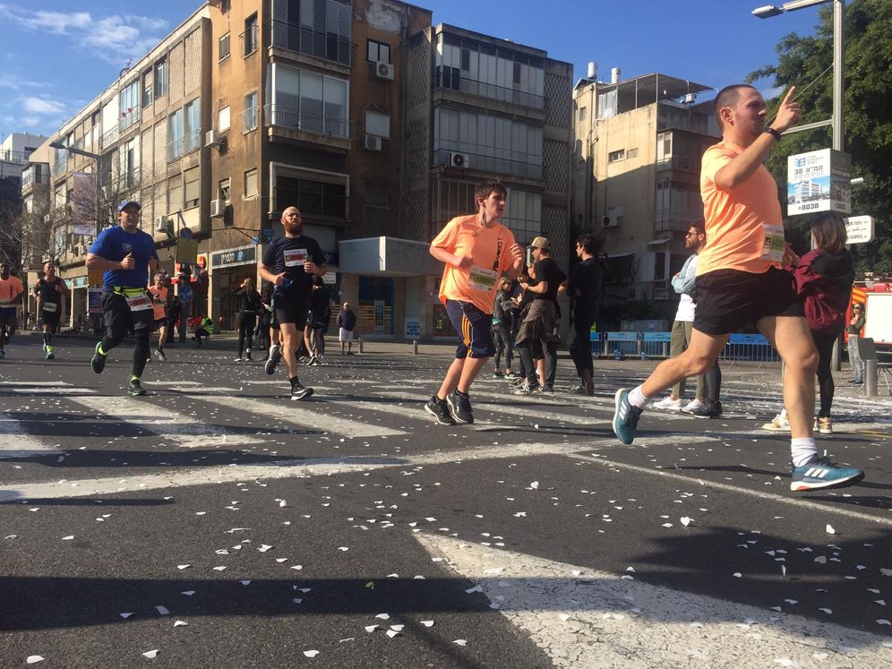 Des coureurs participants au marathon de Tel Aviv, le vendredi 22 février 2019