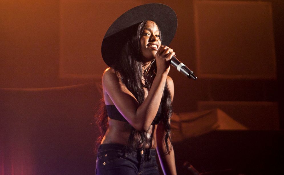 Azealia Banks performs at the 2012 NME Awards at the Brixton Academy in London.