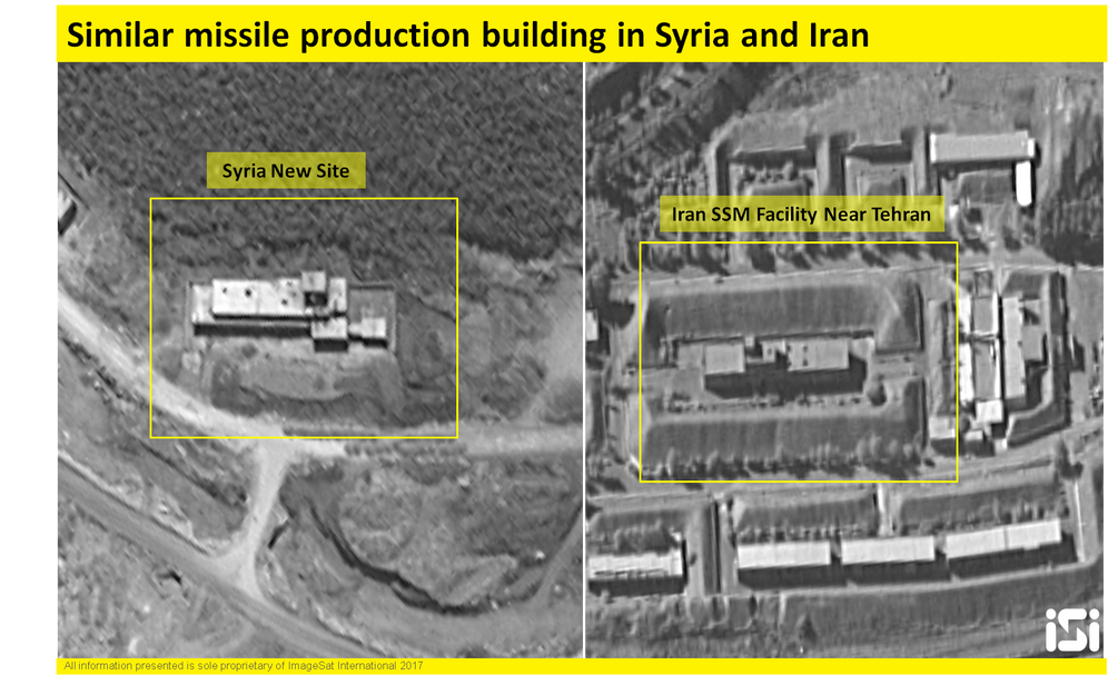 Image released by ImageSat International comparing facilities in Syria and Iran