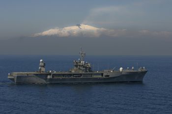 The USS Mount Whitney is the flagship of the US 6th Fleet AFP PHOTO / US NAVY / Mass Communication Specialist 2nd Class Daniel Viramontes