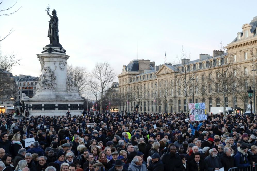 Rassemblement à Paris contre l'antisémitisme, le 19 février 2019