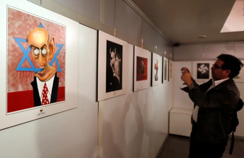 Exposition internationale de caricatures anti-israéliennes, le 14 mai 2016 à Téhéran