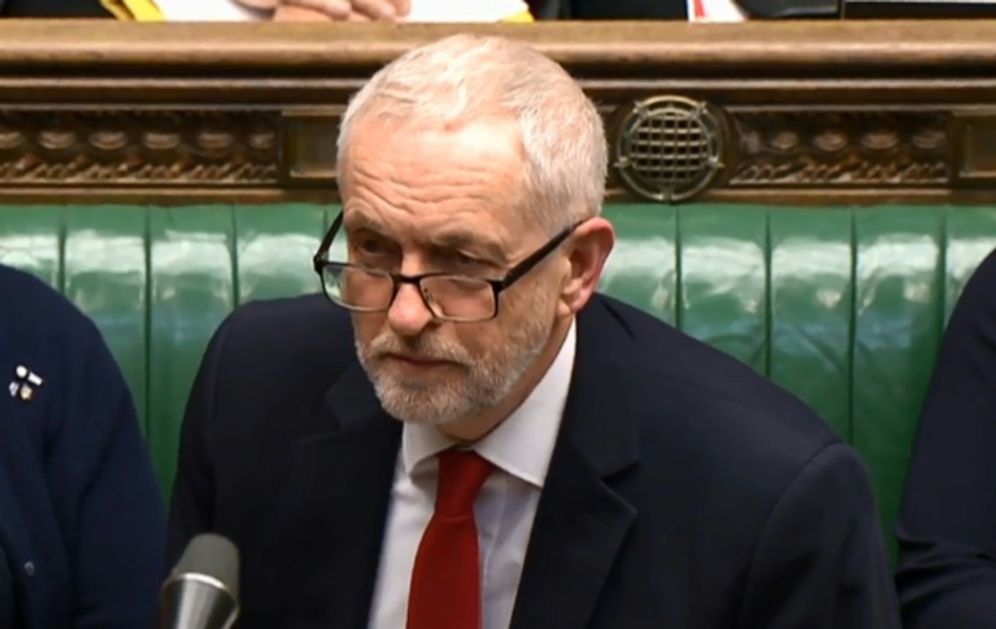 HO (PRU/AFP) Veteran socialist Jeremy Corbyn drew fire for once having referred to Hamas and Hezbollah militant groups as "friends"