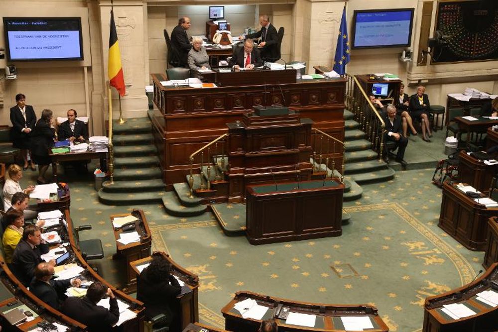 Dernière séance pleinière au parlement belge le 24 avril 2014 à Bruxelles, avant les élections législatives du 25 mai