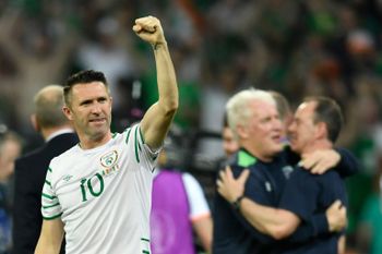 Ireland's forward Robbie Keane reacts after the Euro 2016 group E football match between Italy and Ireland at the Pierre-Mauroy stadium in Villeneuve-d'Ascq, near Lille, on June 22, 2016