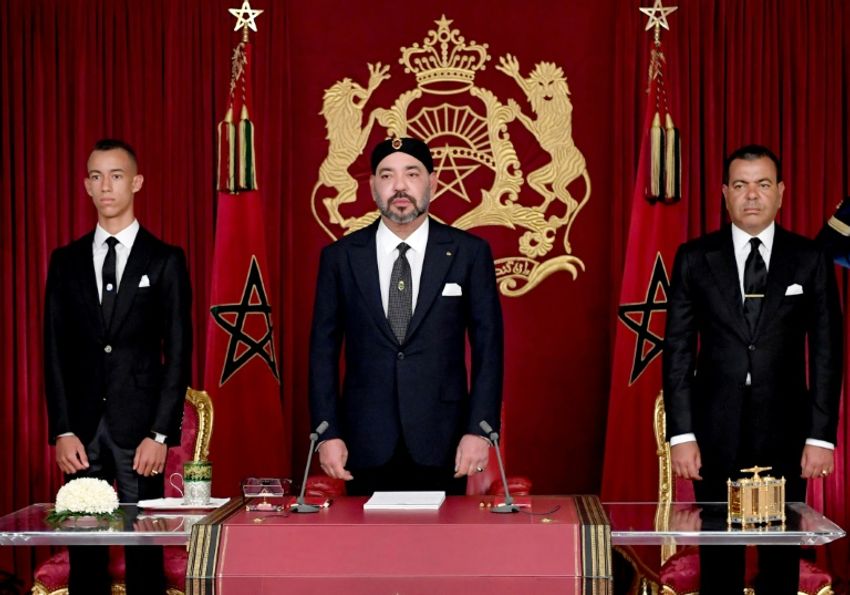 Le roi du Maroc Mohammed VI à l'occasion d'un discours télévisé, à Al Hoceima le 29 juillet 2018. Photo du Palais royal du Maroc.