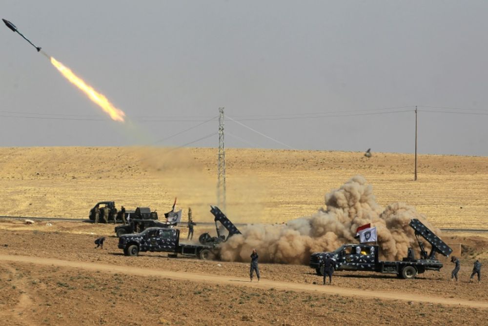 Image d'illustration | Une roquette lancée par des militaires irakiens sur des positions tenues par des combattants kurdes, à Fishkhabur, en Irak, le 26 octobre 2017