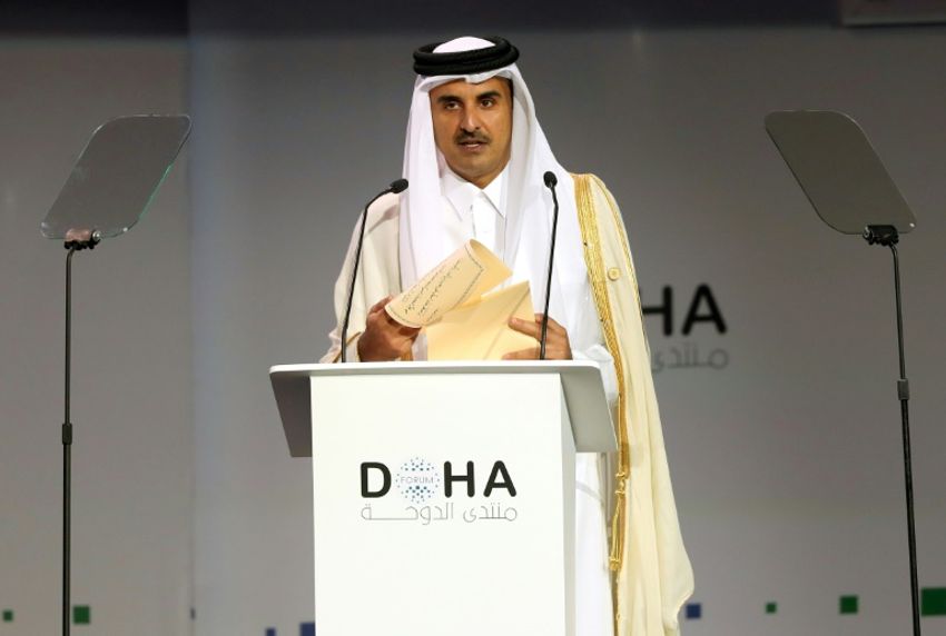 أمير قطر الشيخ تميم بن حمد آل ثاني في الدوحة في 15 كانون الأول/ديسمبر 2018