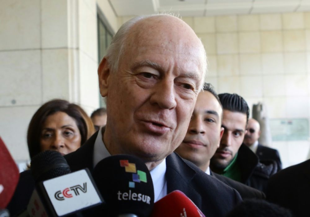 L'émissaire de l'ONU pour la Syrie, Staffan de Mistura, le 16 février 2016 à Damas