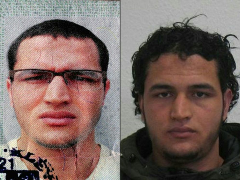 Portraits fournis par la police allemande du Tunisien Anis Amri, suspecté d'avoir commis lundi l'attentat au camion-bélier sur un marché de Noël de Berlin