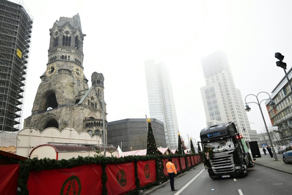 The crash happened in Berline at a square at the end of the Kurfuerstendamm boulevard in the shadow of the Kaiser Wilhelm Memorial Church whose damage in a World War II bombing raid has been preserved as a reminder of the horrors of war