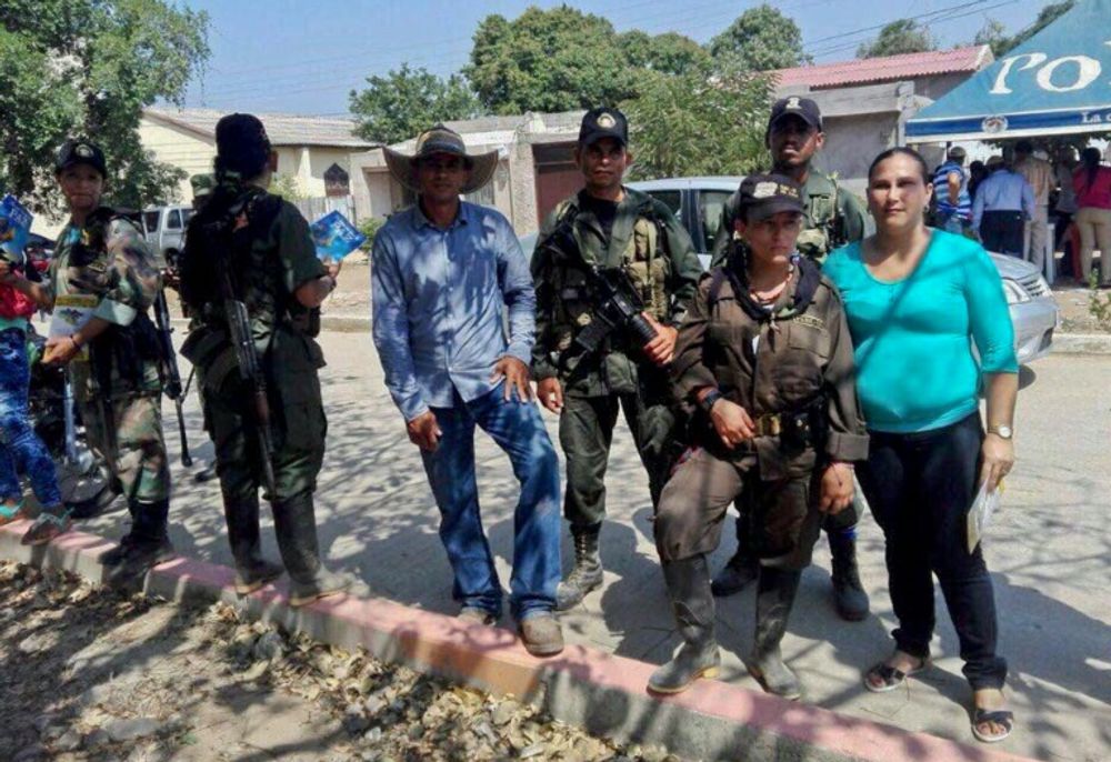 Colombian FARC leftist guerrillas pose for a photo in the village of El Conejo, La Guajira, Colombia, on February 18, 2016