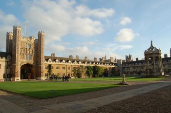 File photo shows the Great Court of Cambridge University's Trinity College
