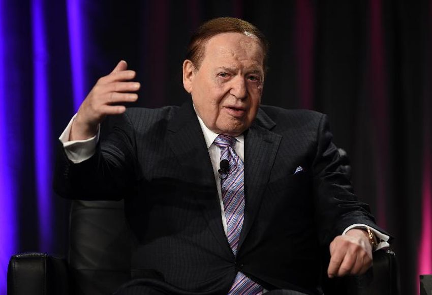 Le multimilliardaire Sheldon Adelson, qui s'est mobilisé en faveur de Benyamin Netanyahou pour les élections israéliennes, le 1er octobre 2014 à Las Vegas.