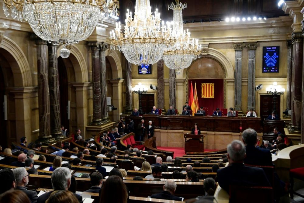Archive - Le Parlement catalan réuni en session, le 28 mars 2018 à Barcelone